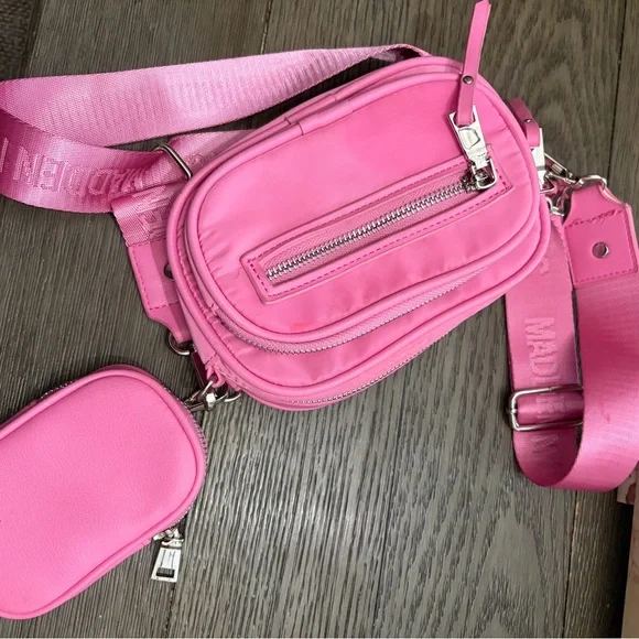 Madden NYC Pink Crossbody Bag with Detachable Strap Pouch - Picture 7 of 8